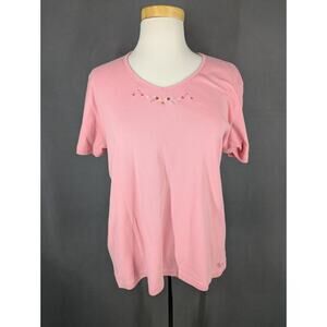 Vintage Crazy Shirts Hawaii '64 Womens XL Short Sleeve Pink Embroidered